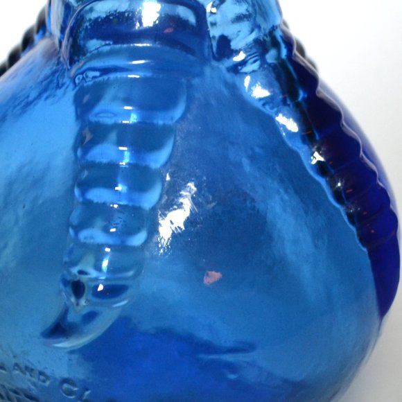 Vintage Ball And Claw Blue Bitters Glass Bottle MFG Wheaton Glass NJ - Picture 6 of 8